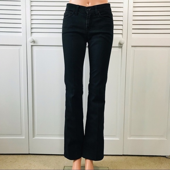 7 FOR ALL MANKIND Black Bootcut Jeans Size 25 - Picture 1 of 13